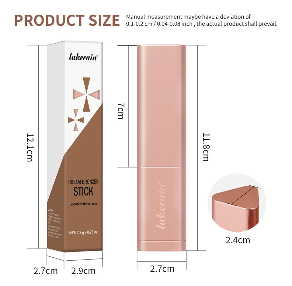 Cream Bronzer Stick for Seamless Face Contouring and Sculpting