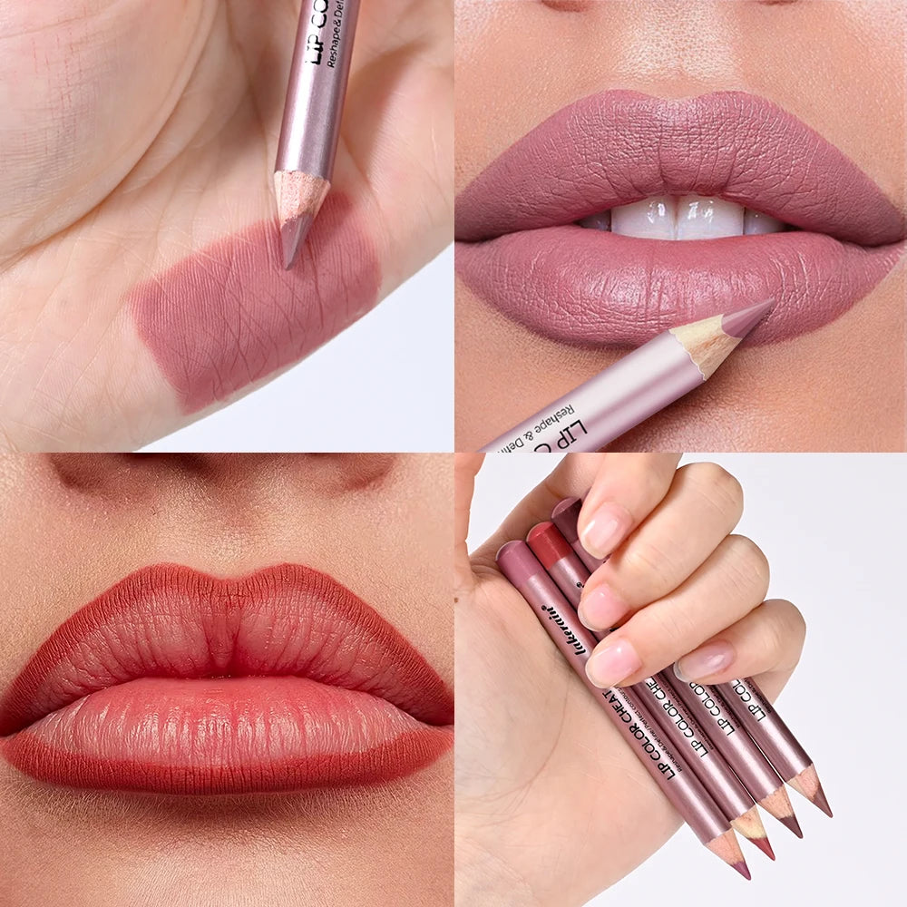 Waterproof Matte Lip Liner Pencil Set for Defined Lips - 2
