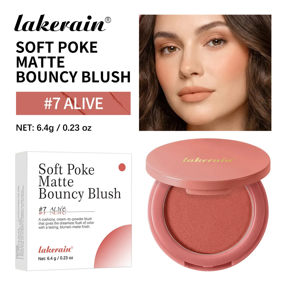 Matte Cream-to-Powder Bouncy Blush for Natural Face Flush