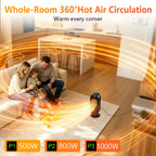 Portable Ceramic Space Heater with Touch Control and Timer