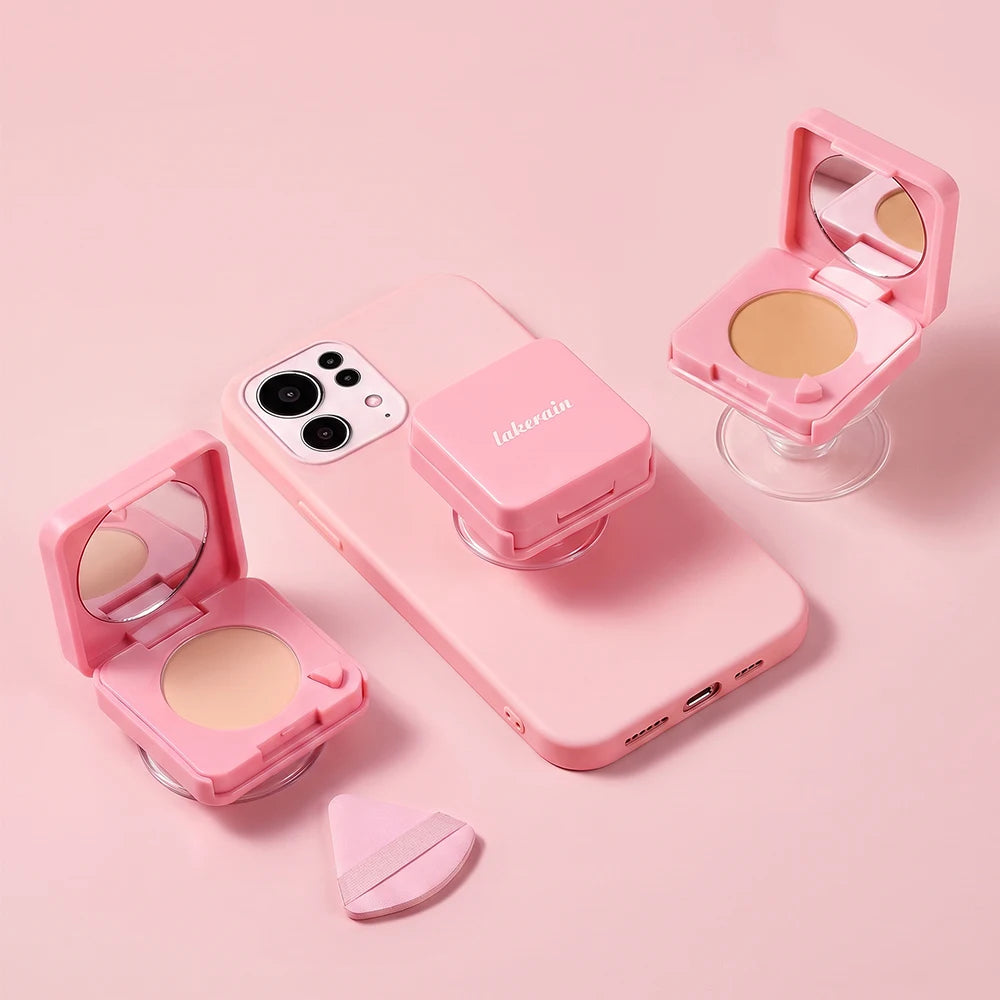 Oil-Control Pressed Powder with Mirror and Phone Stand