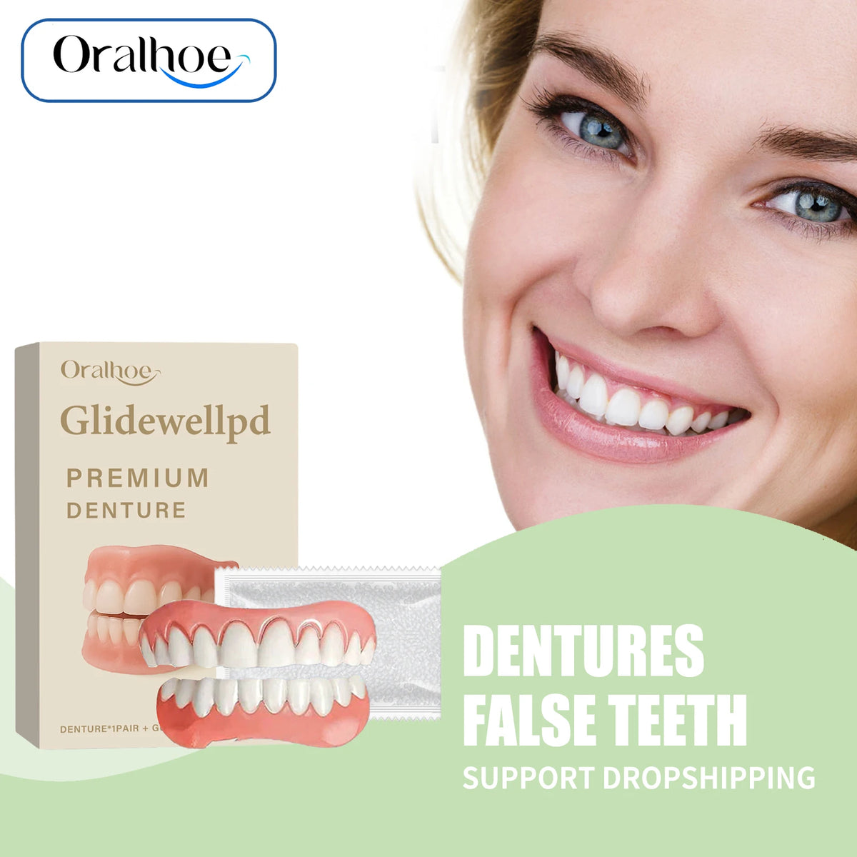 Temporary Silicone Cosmetic Dentures for Missing Teeth