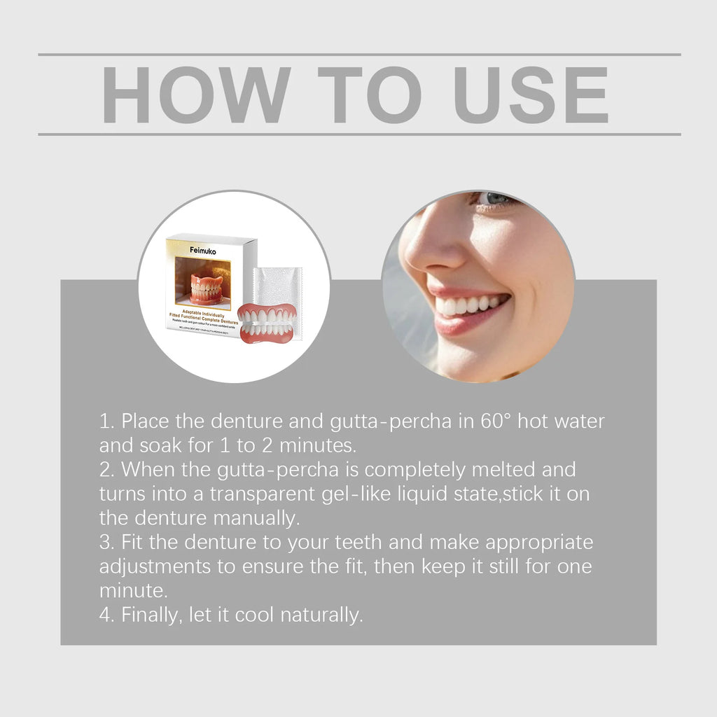 Temporary Silicone Denture Set for Instant Smile Enhancement