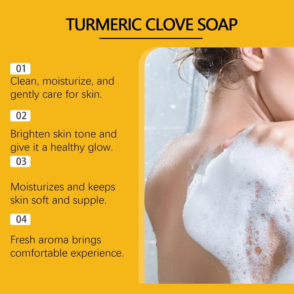 Turmeric and Clove Exfoliating Brightening Soap Bar for Face and Body
