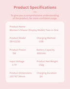 2-in-1 Electric Hair Shaver for Women - Painless Body & Face Trimmer