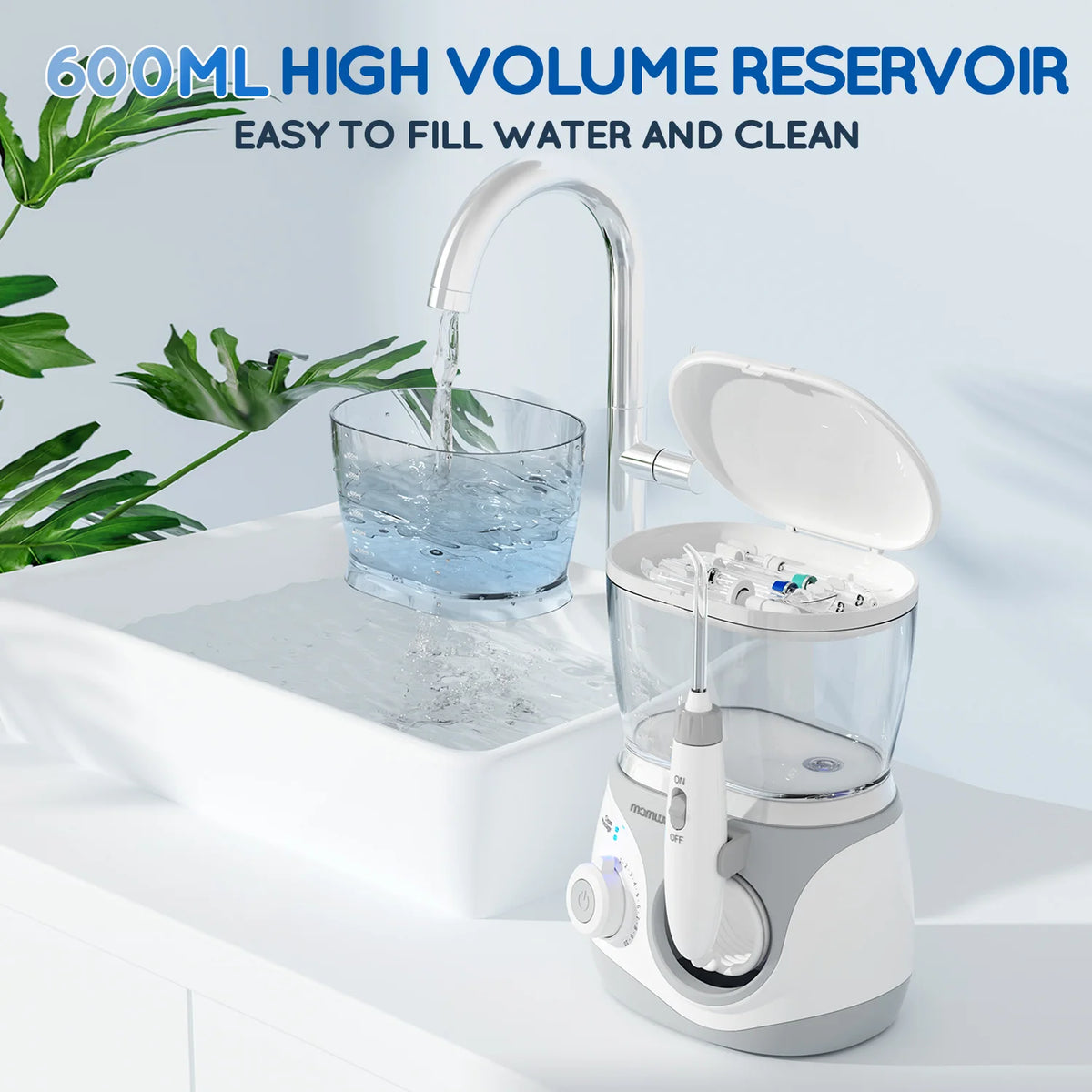 Electric Water Flosser for Teeth with 8 Multi-Function Nozzles