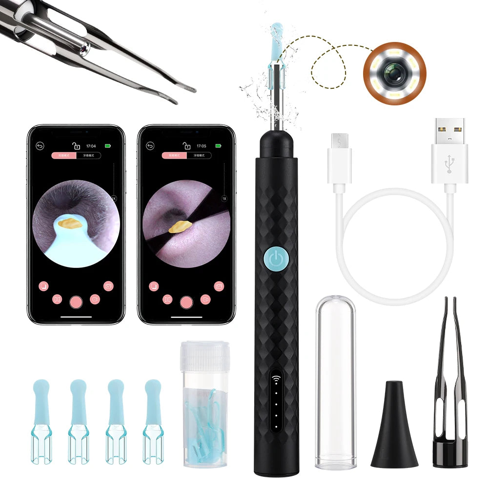 Visual Ear Wax Cleaner with HD Camera and Tweezers