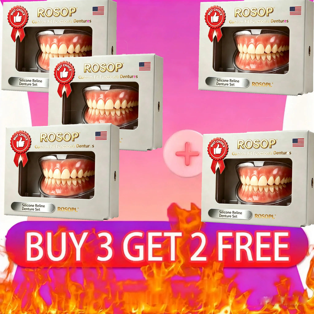 Custom-Fit Silicone Upper and Lower Cosmetic Denture Set