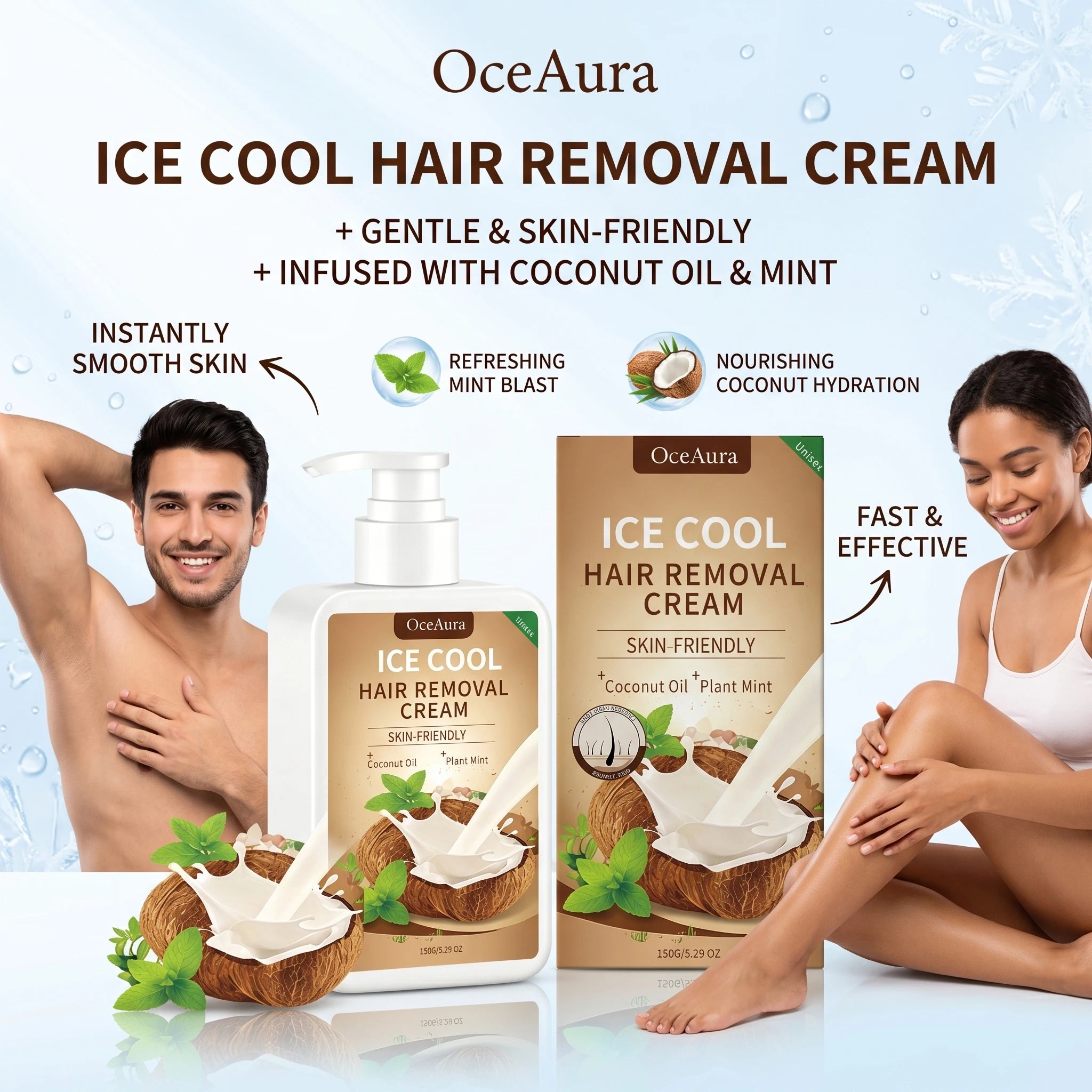 Ice Cool Painless Hair Removal Cream for Face and Body - 2