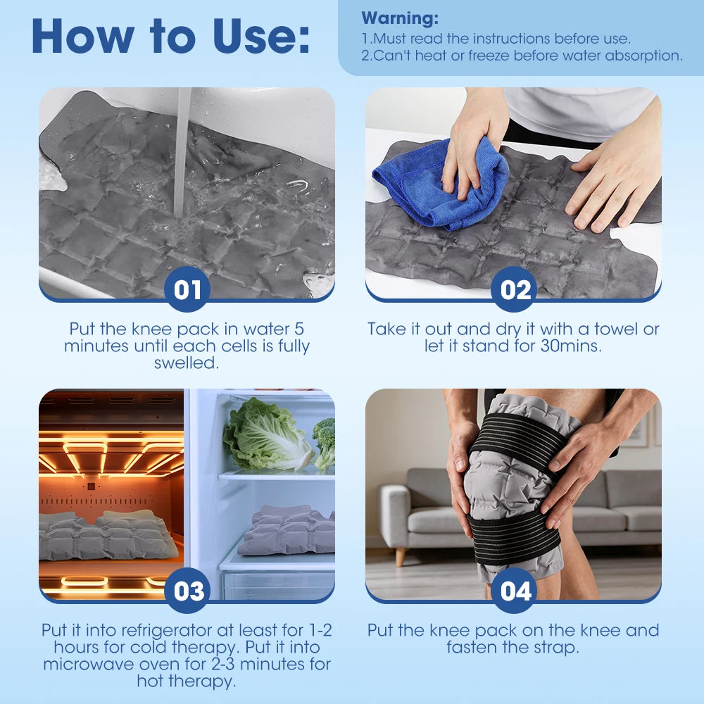 Reusable Hot and Cold Knee Ice Pack Wrap - 14