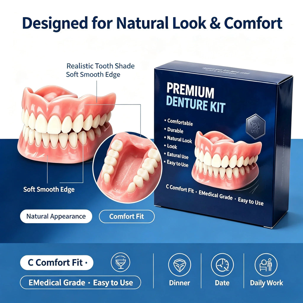 Custom Fit Moldable Silicone Denture Set for Instant Smile