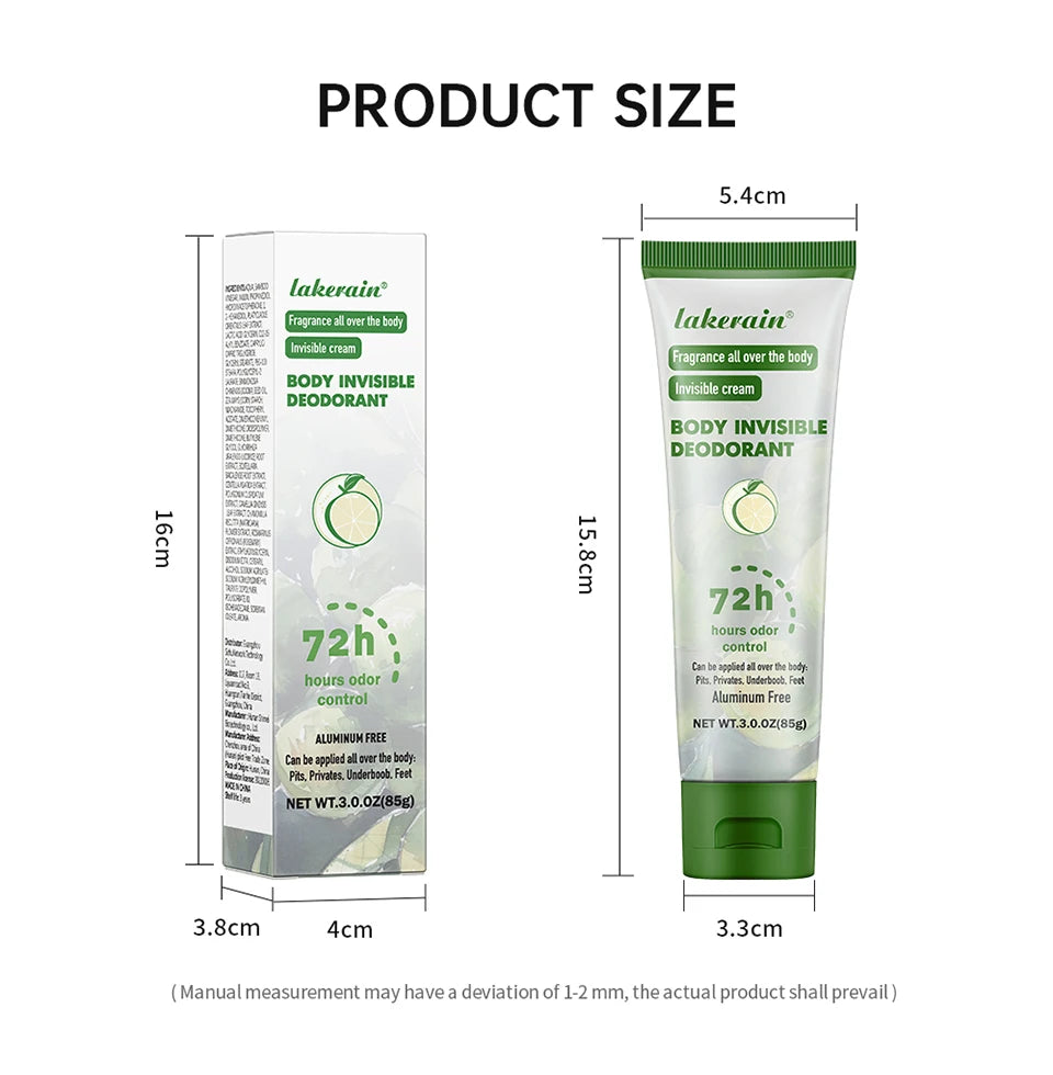 Long-Lasting Invisible Full Body Deodorant Cream
