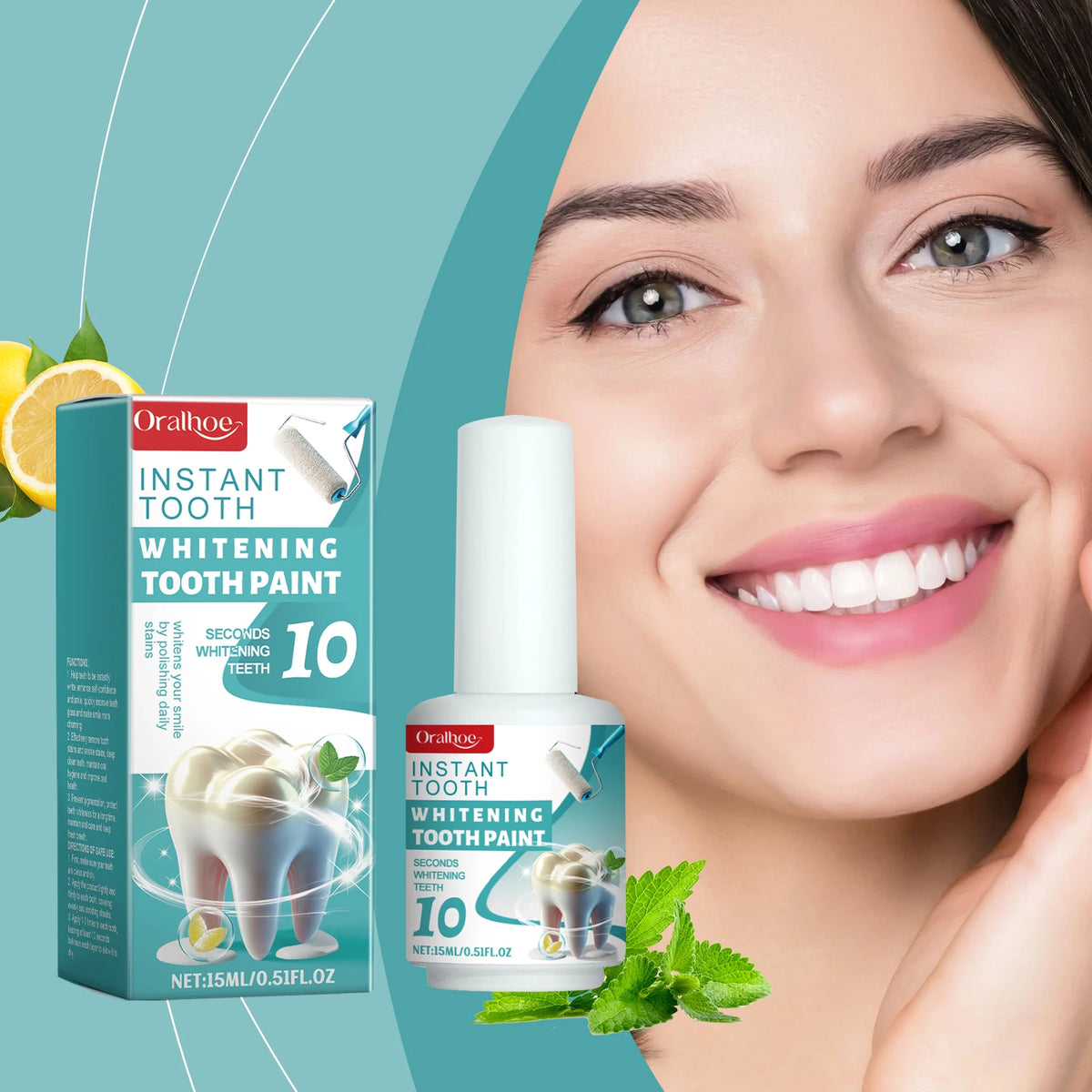 Instant Teeth Whitening Paint for Dental Stains and Brightening