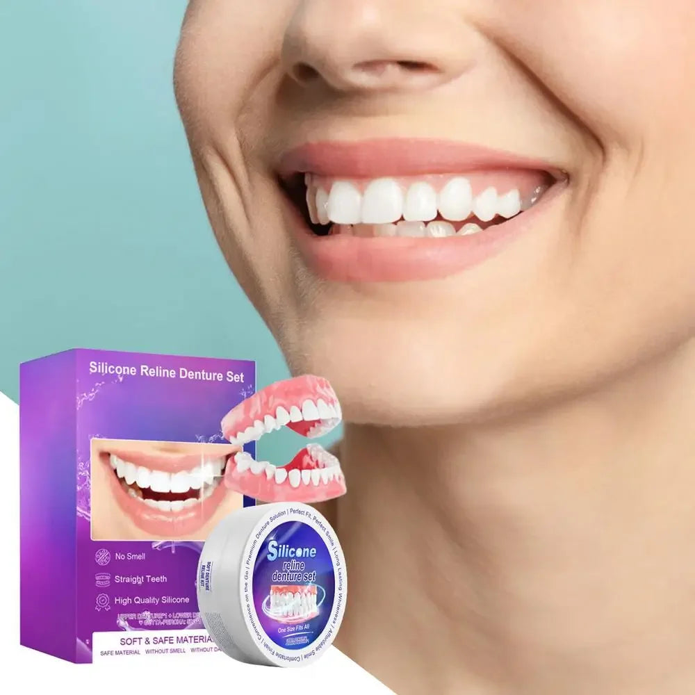 Temporary Silicone Denture Reliner and Teeth Whitening Set