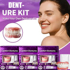 Comfort Fit Cosmetic Silicone Dentures for Upper and Lower Teeth