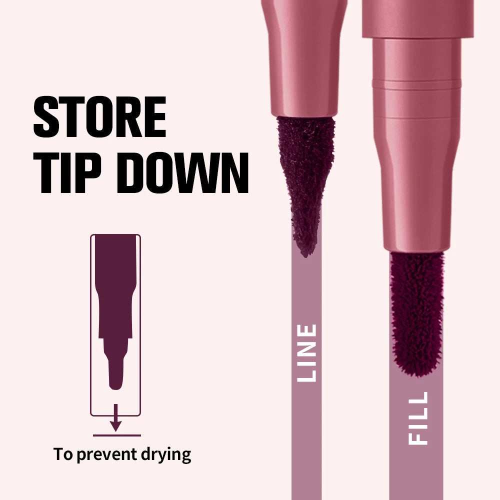 2-in-1 Dual-Sided Lip Contour Stain and Liner Pen
