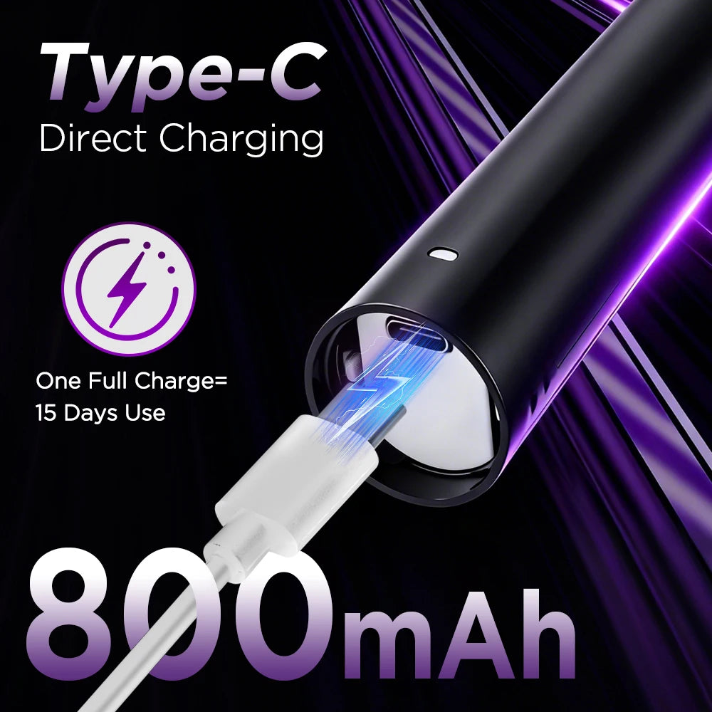 Rotating Electric Toothbrush with 5 Modes and 4 Replacement Heads