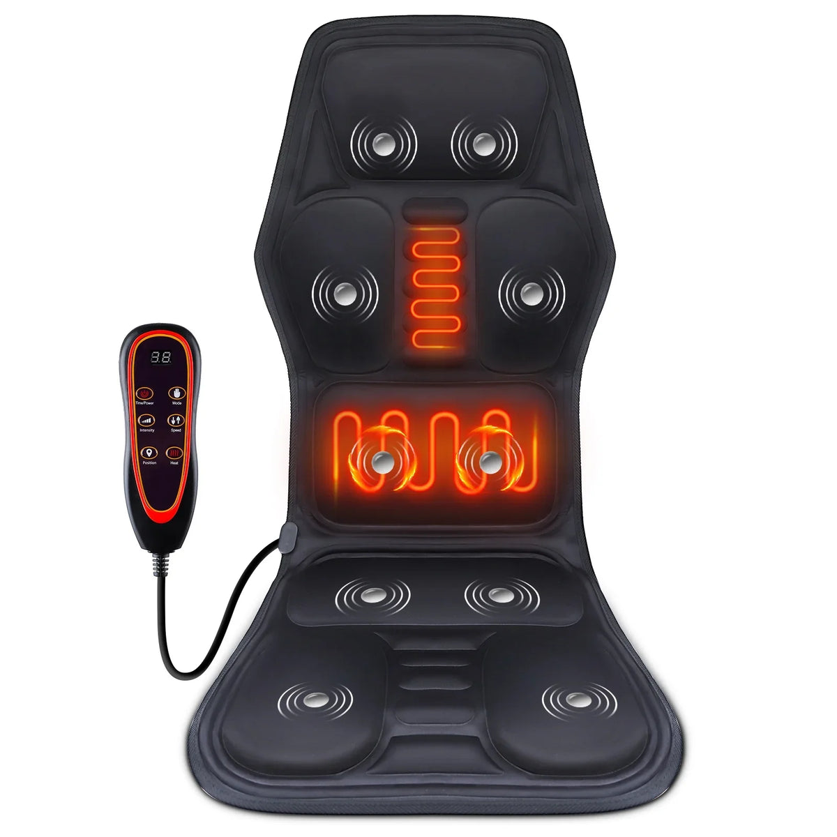 Full-Body Electric Heated Vibration Massage Chair Mat