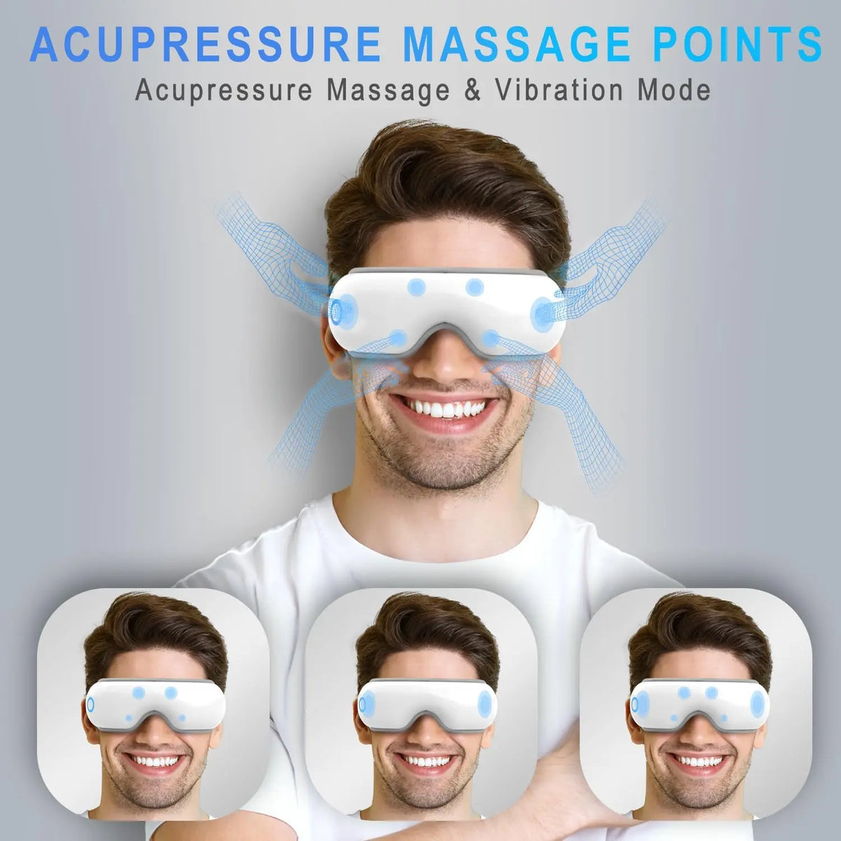 Rechargeable Heated Eye Massager with Air Pressure and Vibration