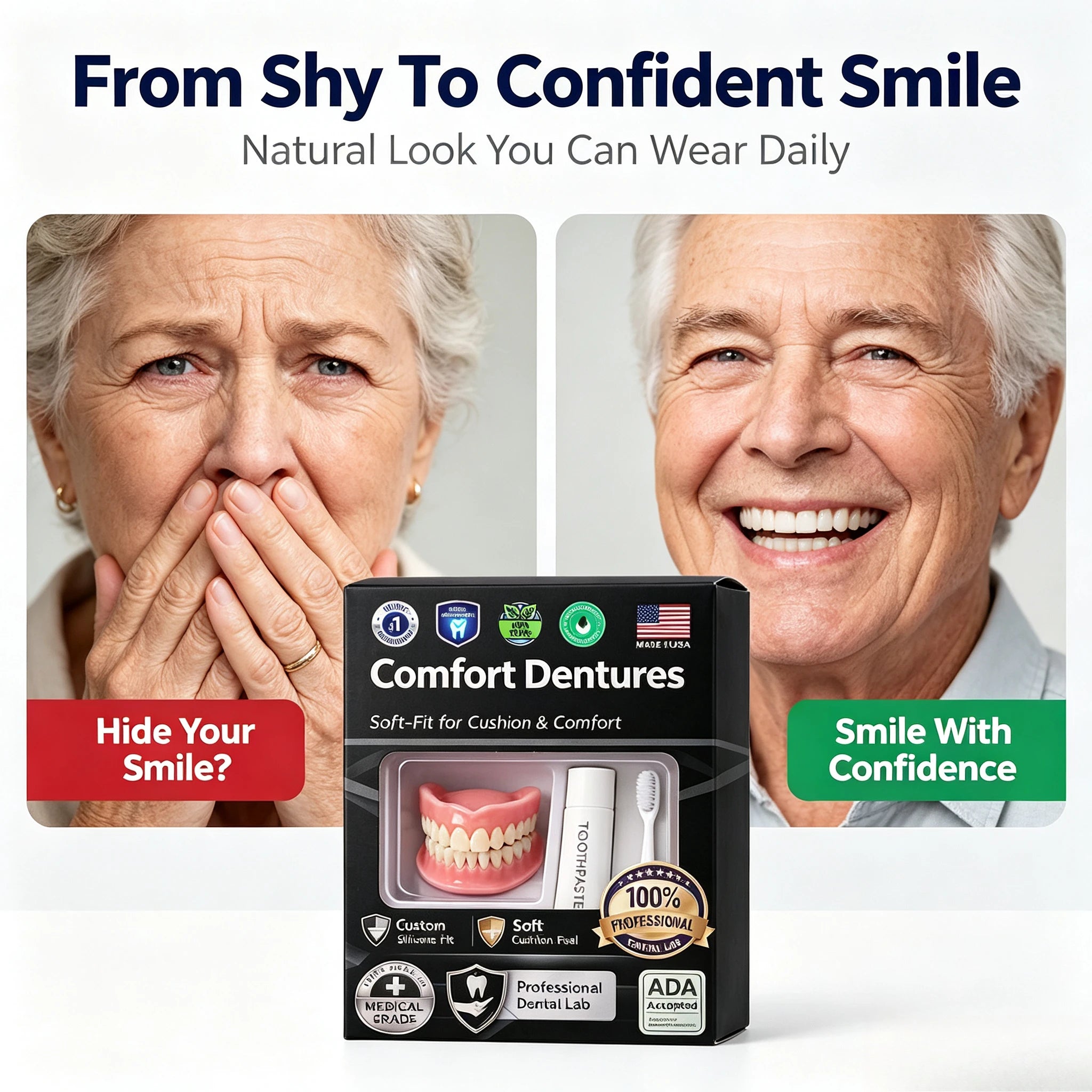 Moldable Silicone Dentures for Instant Temporary Smile Replacement - 3