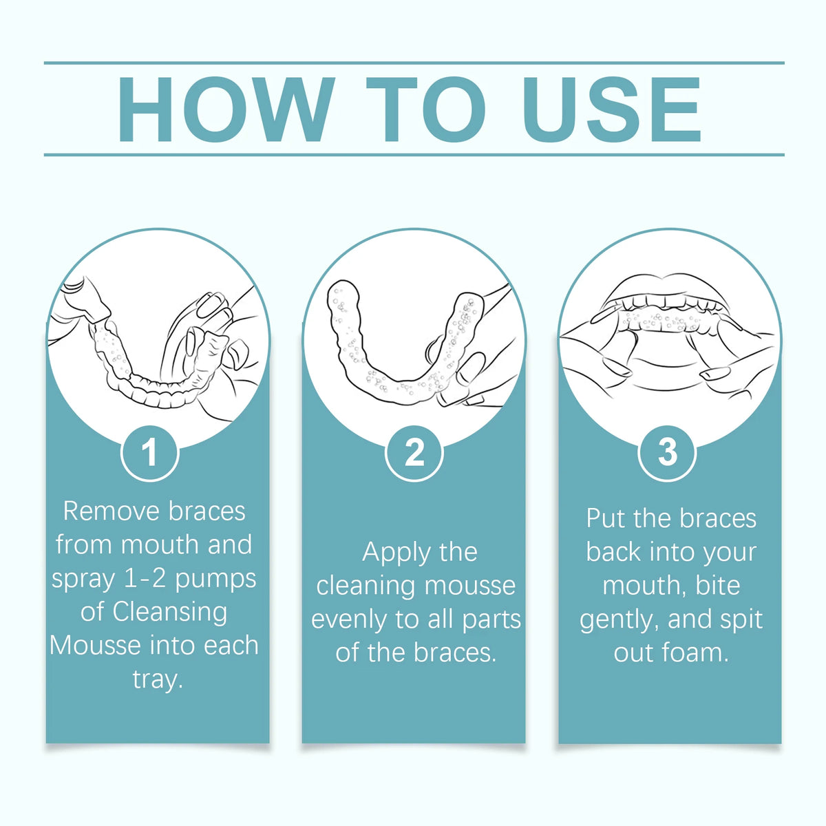 Refreshing Mint Foam Cleaner for Dental Aligners and Retainers