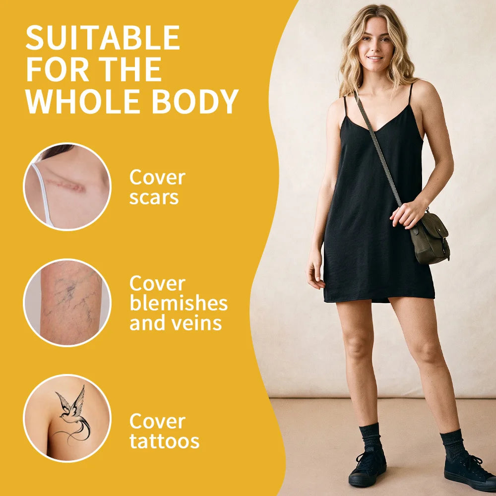 Waterproof Full Coverage Body Concealer for Scars, Tattoos and Veins