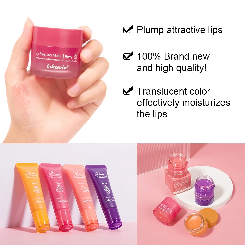 Moisturizing Lip Balm and Overnight Sleeping Mask Set