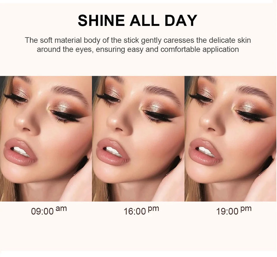 Waterproof Shimmer Eyeshadow Stick for Instant Eye Brightening