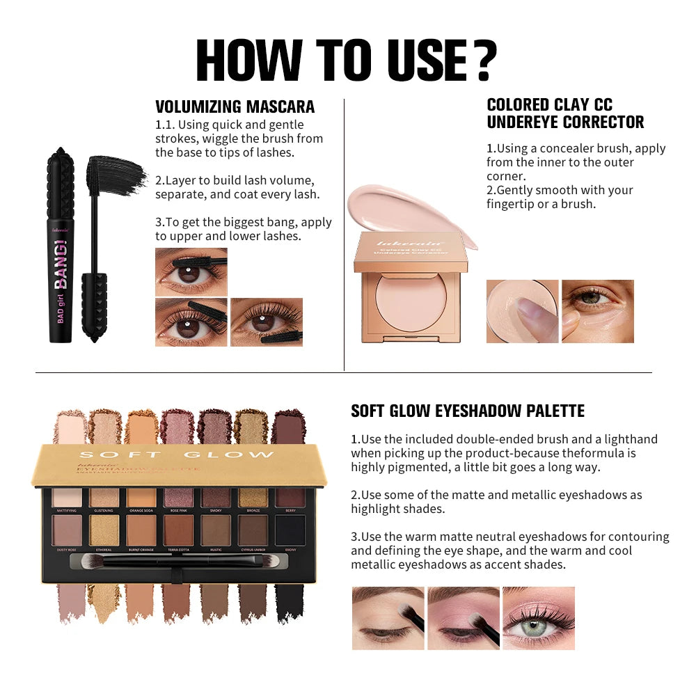 3-Piece Professional Eye Makeup Essentials Kit
