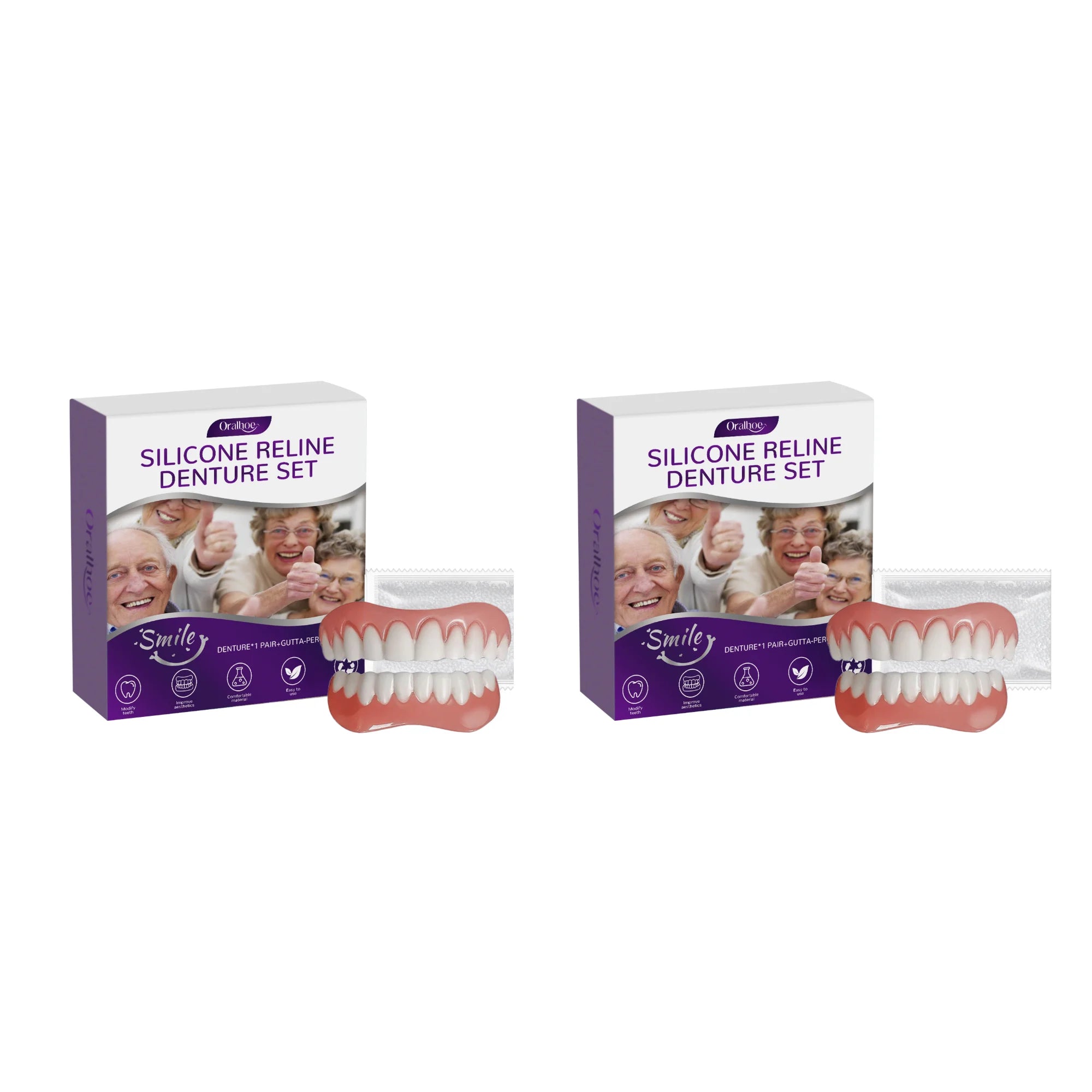 Cosmetic Silicone Denture Set for Natural Smile - 16