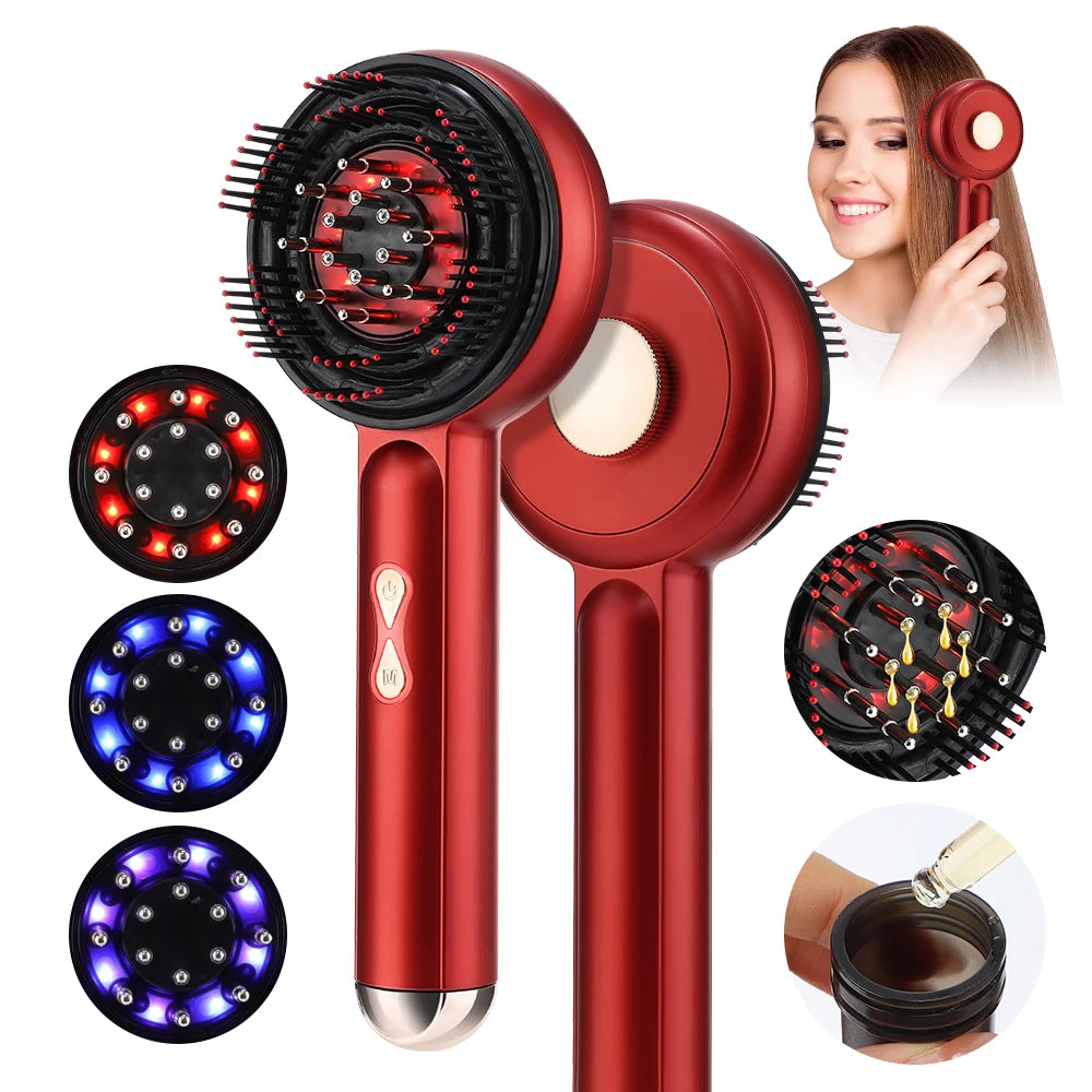 Electric Scalp Massage Comb with Red Light and Liquid Applicator - 17