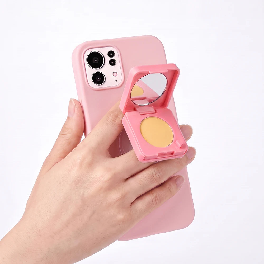Oil-Control Pressed Powder with Mirror and Phone Stand