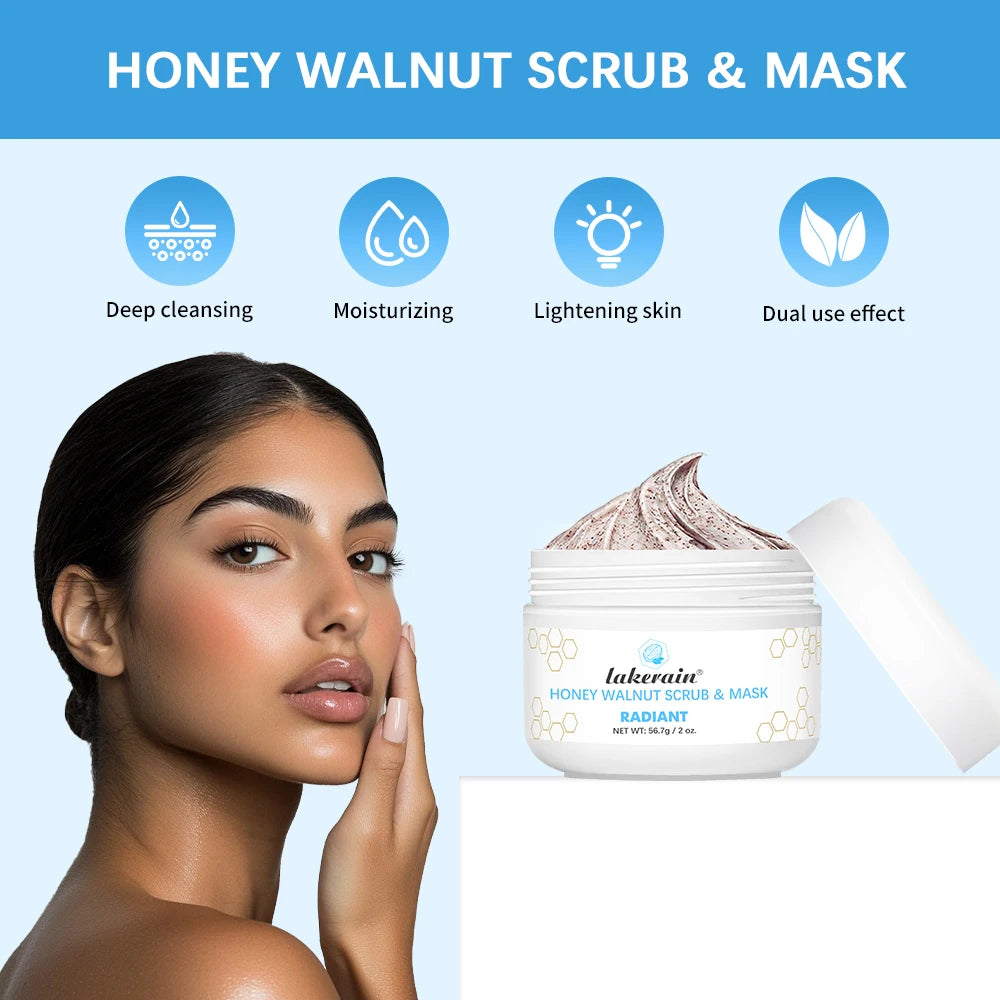 Honey Walnut Exfoliating Facial Scrub and Moisturizing Mask
