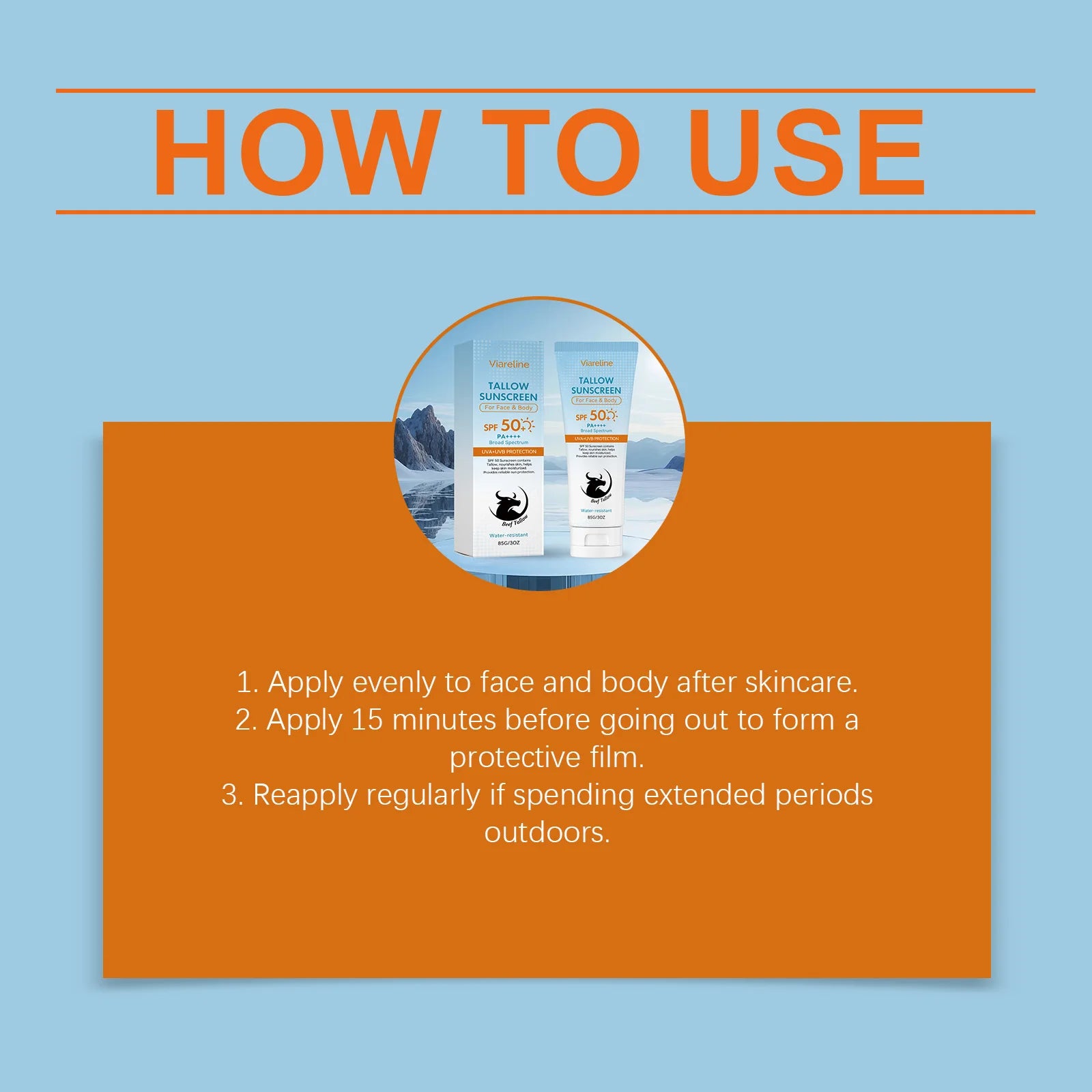 SPF 50 Tallow Sunscreen for Face and Body - 13