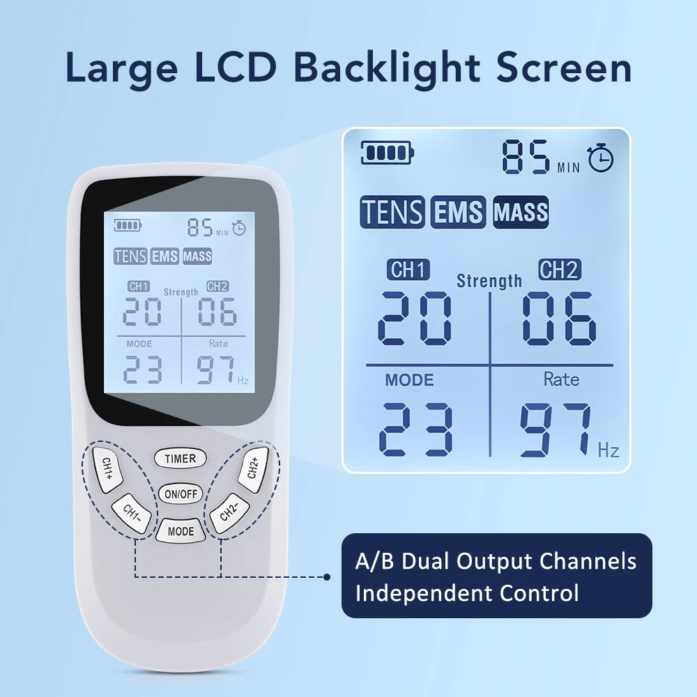36-Mode Rechargeable TENS & EMS Muscle Stimulator Massager