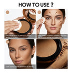 6-Color Matte Bronzer Pressed Powder for Natural Sun-Kissed Glow