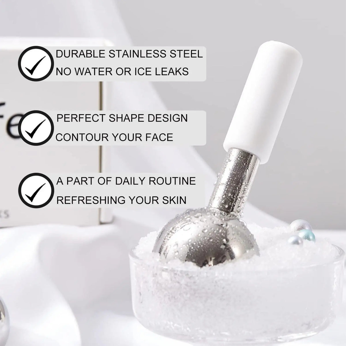 Stainless Steel Cooling Facial Globes for Puffiness and Wrinkles