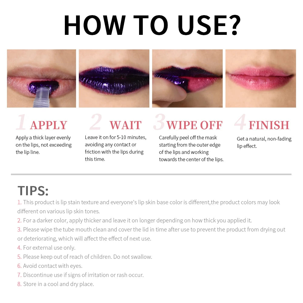 Waterproof Peel-Off Matte Lip Stain Tint - 6