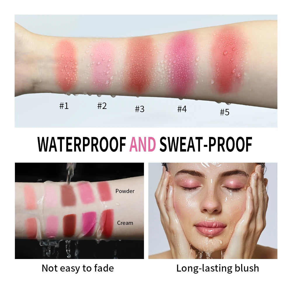 2-in-1 Cream and Powder Blush Palette for Long-Lasting Makeup