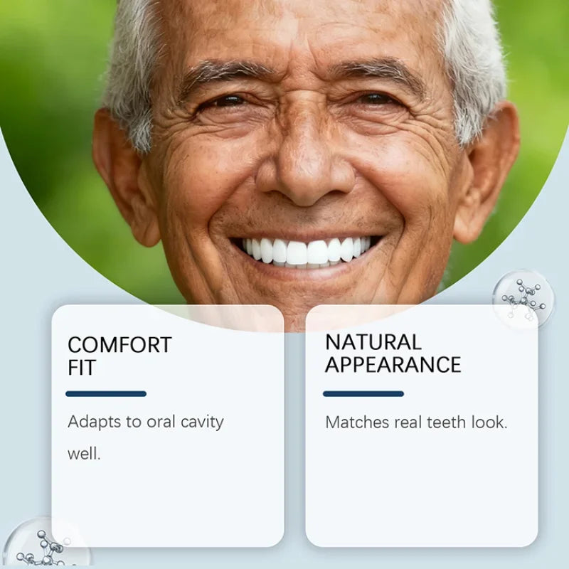 Comfortable Natural-Look Full Set Dentures for Men and Women
