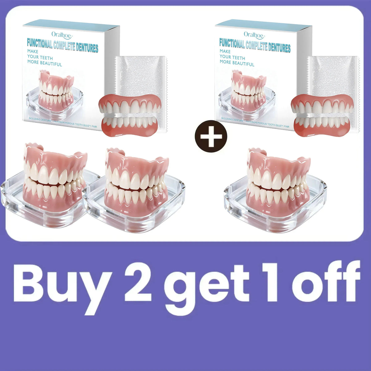 Comfortable Snap-On Silicone Cosmetic Teeth Veneers Set