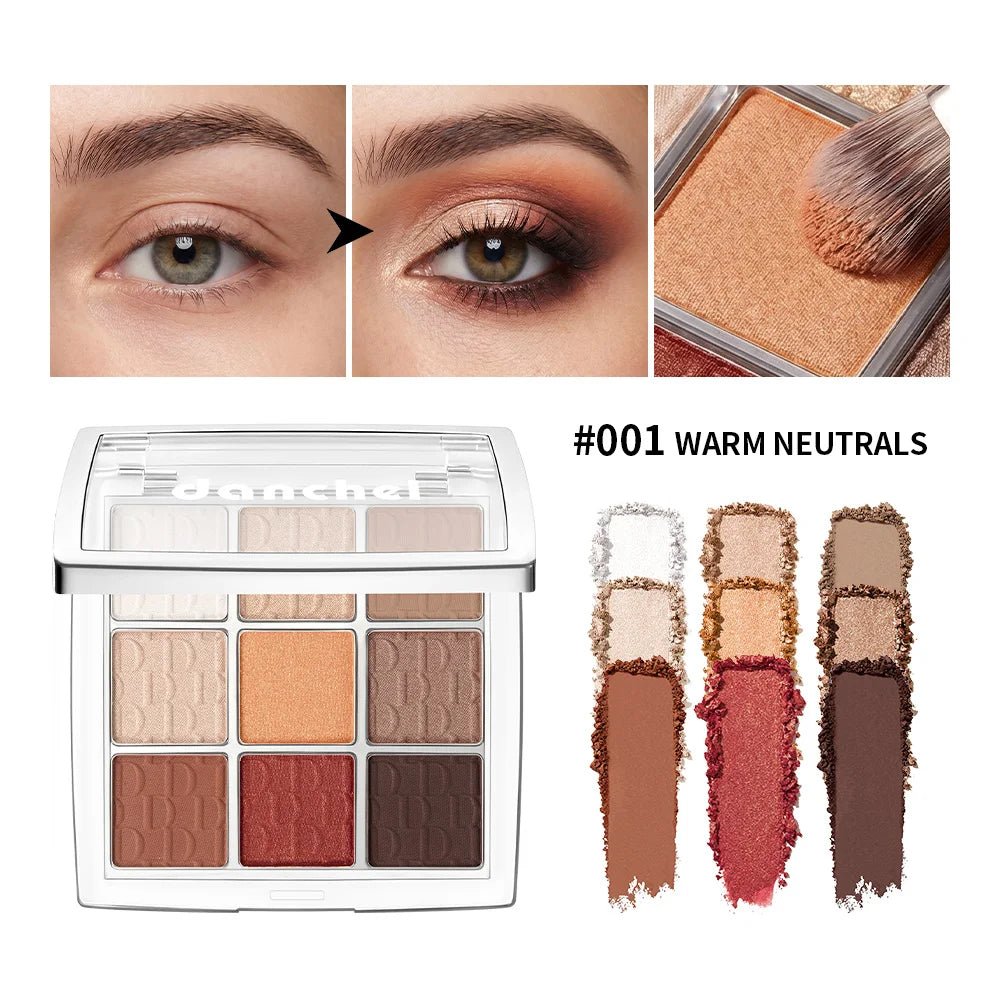 9-Color Professional Matte and Shimmer Eyeshadow Palette - 1