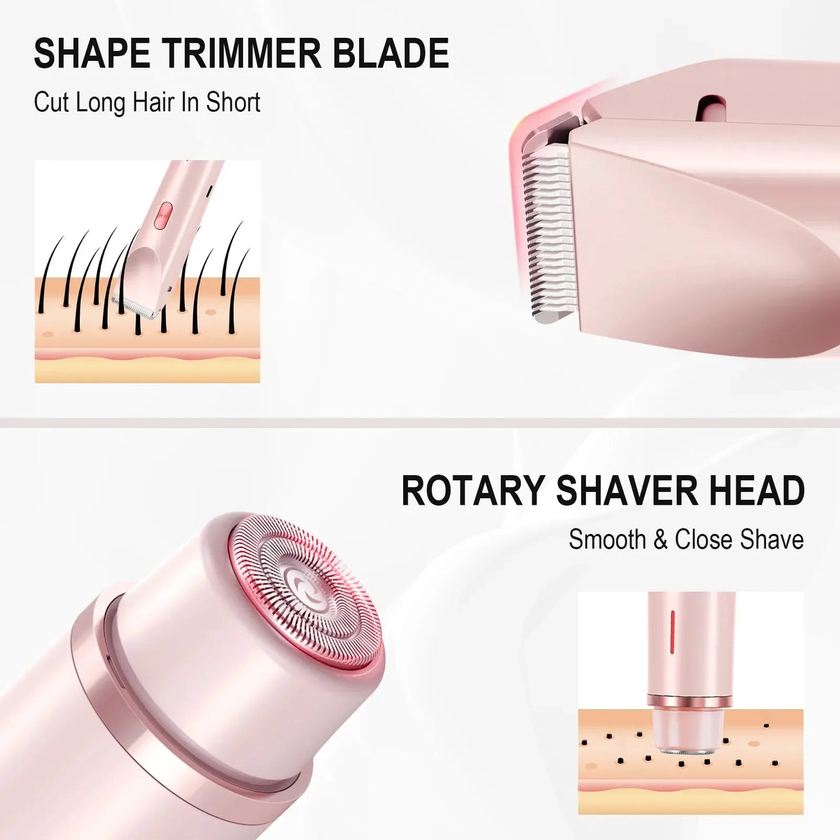 2-in-1 Waterproof Electric Shaver for Women