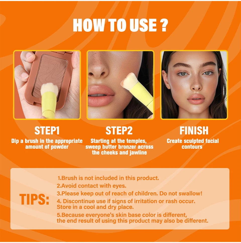 Waterproof Butter Bronzer Face Contour Powder