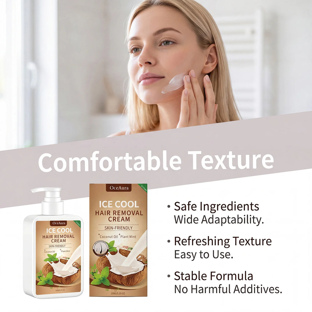 Ice Cool Painless Hair Removal Cream for Face and Body