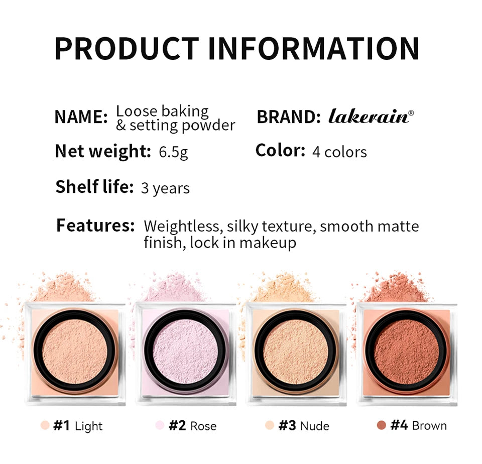 Matte Long-Lasting Waterproof Setting and Baking Loose Powder