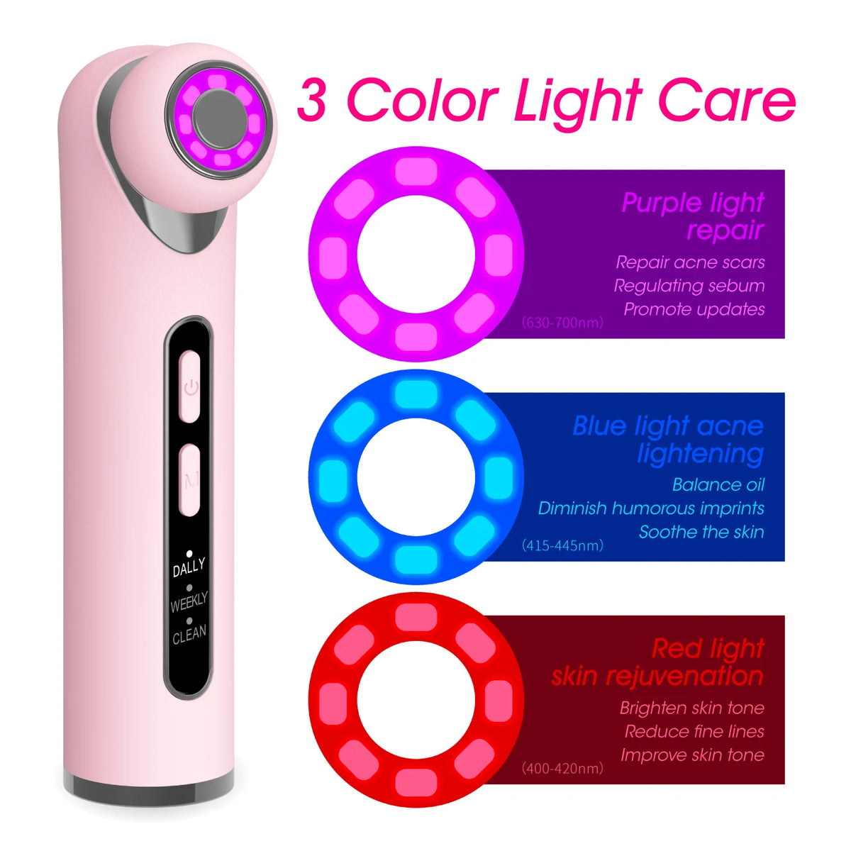 3-in-1 LED Photon Eye Facial Massager for Puffiness and Dark Circles