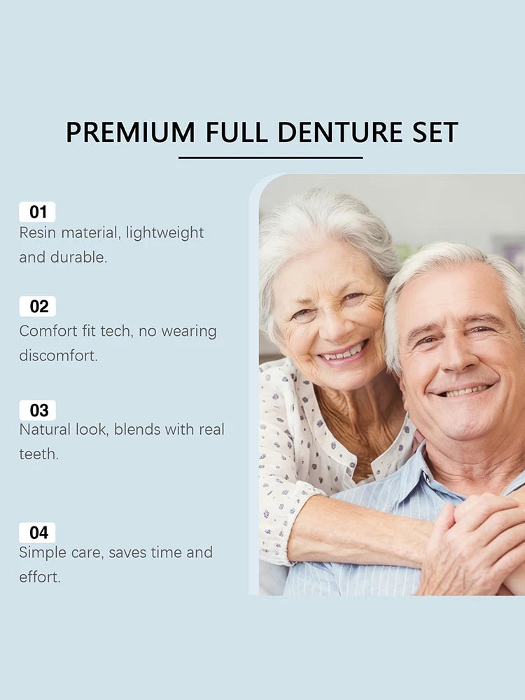 Comfortable Natural-Look Full Set Dentures for Men and Women - 11