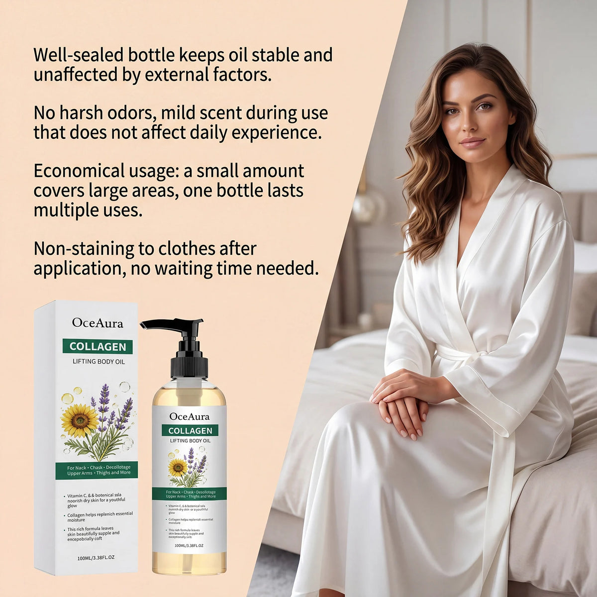 Collagen Nourishing Body Oil for Skin Hydration and Firming