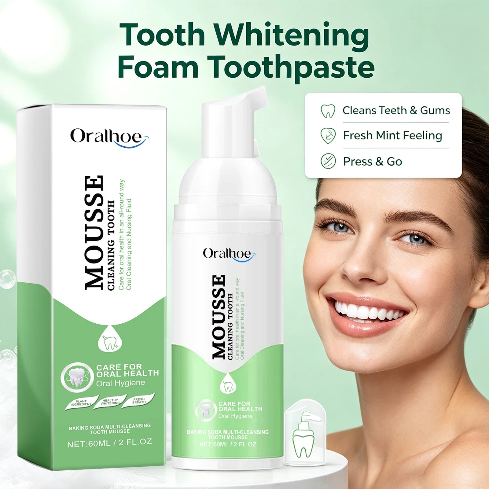 Whitening Foaming Toothpaste for Stain Removal and Deep Cleaning - 5